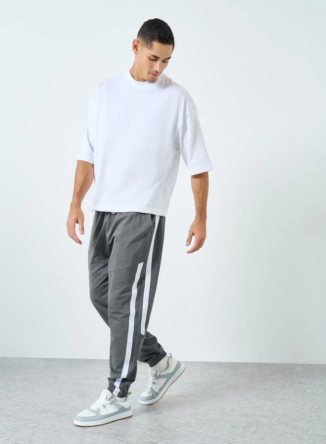 Styli Styli Men Grey Track Pants with Side Stripe