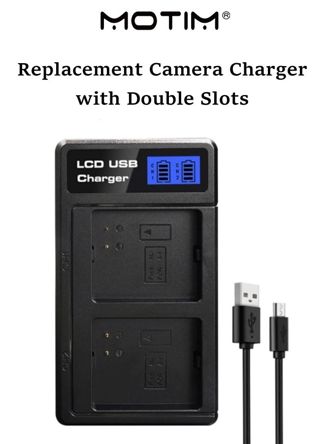 موتيم شاحن كاميرا بديل LP-E12 مع فتحات مزدوجة لشاحن بطارية USB ذكي USB من Canon EOS-M EOS M2 و EOS M10 و EOS M50 و EOS M50 Mark II و EOS M100 و EOS M200 و SX70 HS Rebel SL1 والكاميرات الرقمية شاحن بطارية USB الذكي  - Image 1