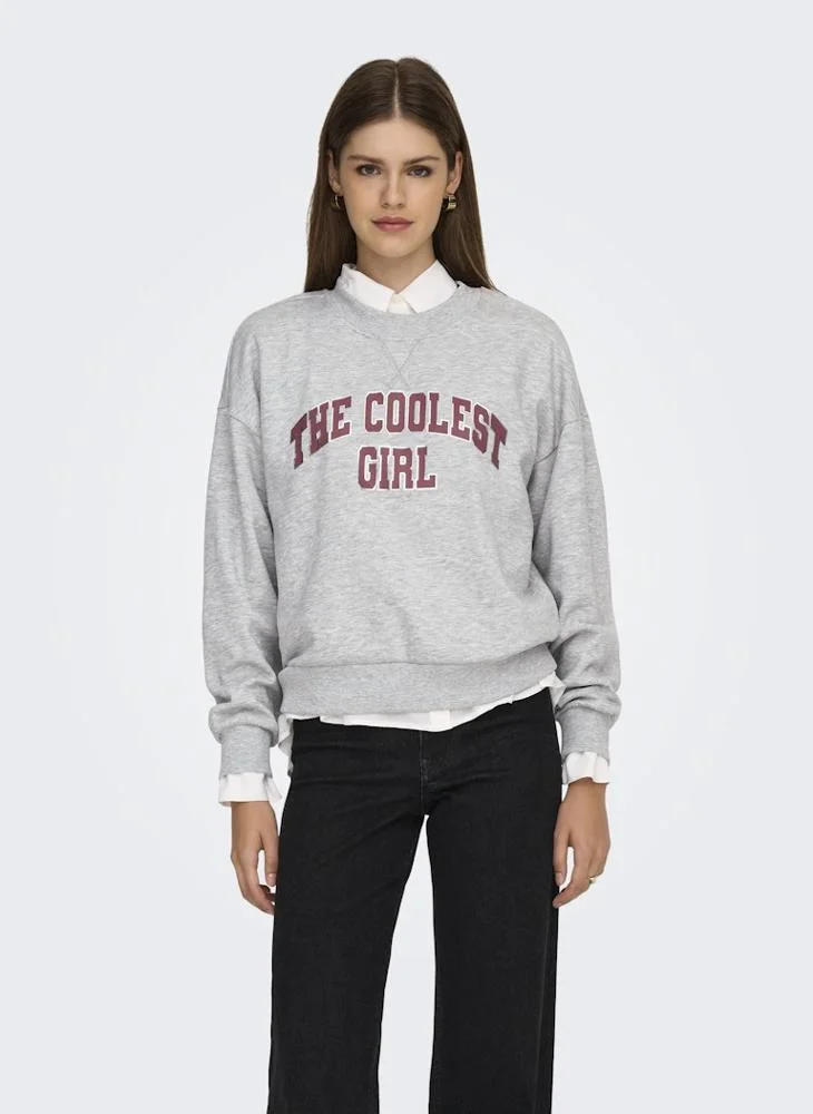 اونلي Graphic Crew Neck Sweatshirt