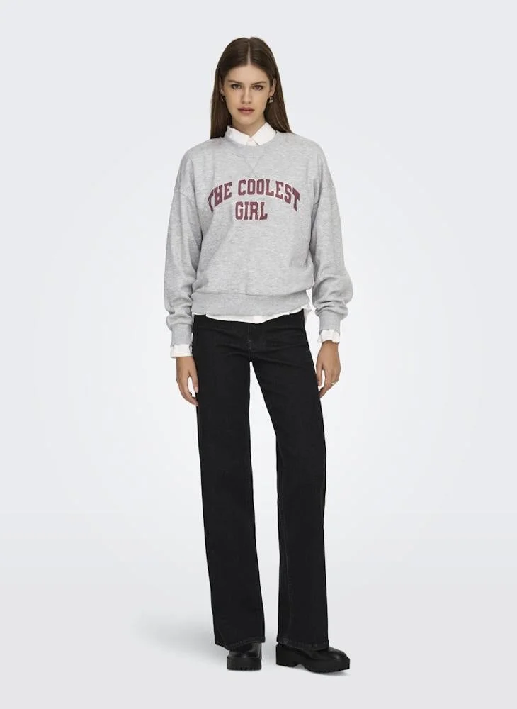 ONLY  Graphic Crew Neck Sweatshirt for Women | Best Price UAE