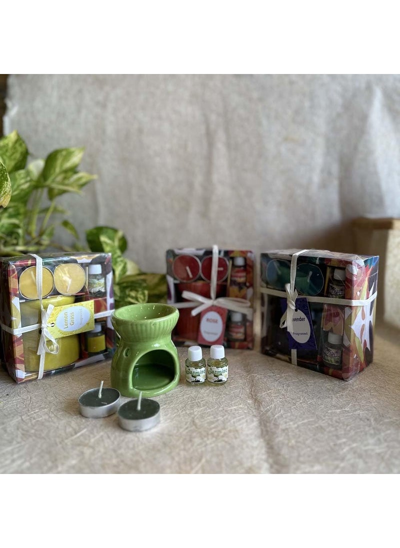 Aromatherapy Gift Set with Diffuser Burner and Candle Holder