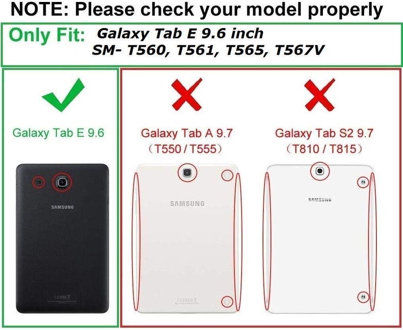 TGK 360 Degree Rotating Case Cover for Samsung Galaxy Tab E (9.6 inch) SM- T560, T561,T565, T567V (Brown) - Image 2