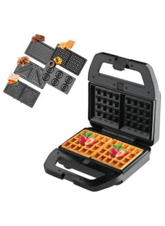 5-in-1 Electric Sandwich Maker Breakfast Machine with 5 Removable Non-Stick Plates, Double-Sided Heating - Waffle, Panini, Grill, Toast, and Donut Press