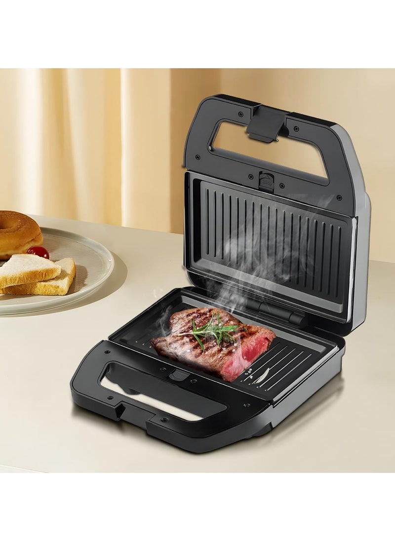 Generic - 5-in-1 Electric Sandwich Maker Breakfast Machine with 5 Removable Non-Stick Plates, Double-Sided Heating - Waffle, Panini, Grill, Toast, and Donut Press - Image 1
