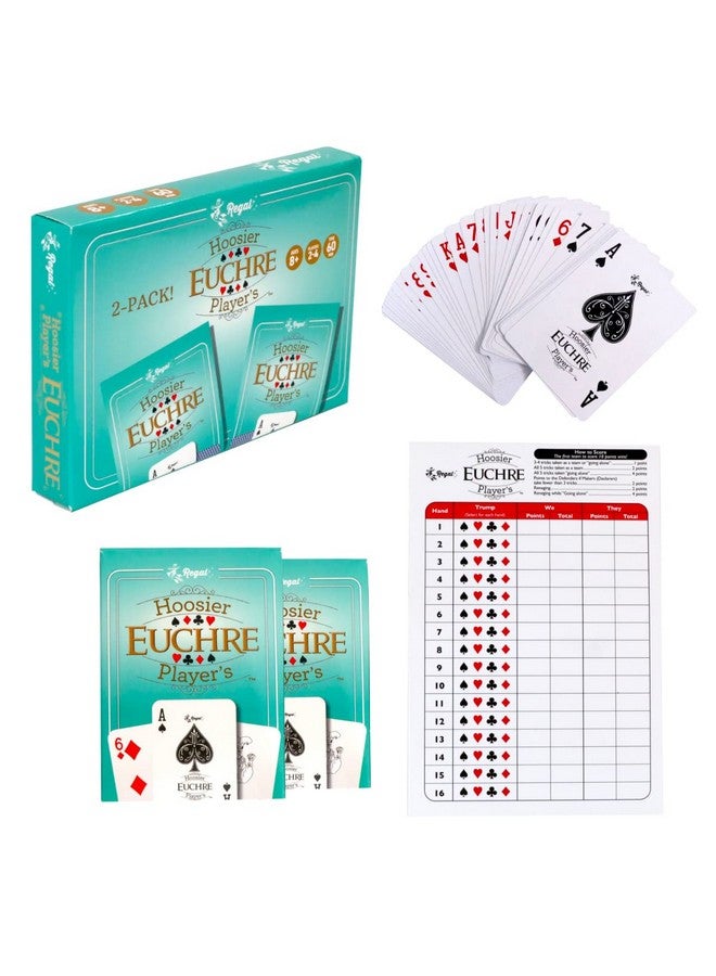 Regal Games لعبة ورق يوكير من ريجال جيمز - عبوتين - مجموعة ألعاب ورق للبالغين مع أوراق تسجيل - لعبة عائلية ممتعة في الليل - مثالية لـ 2-4 لاعبين - Image 1