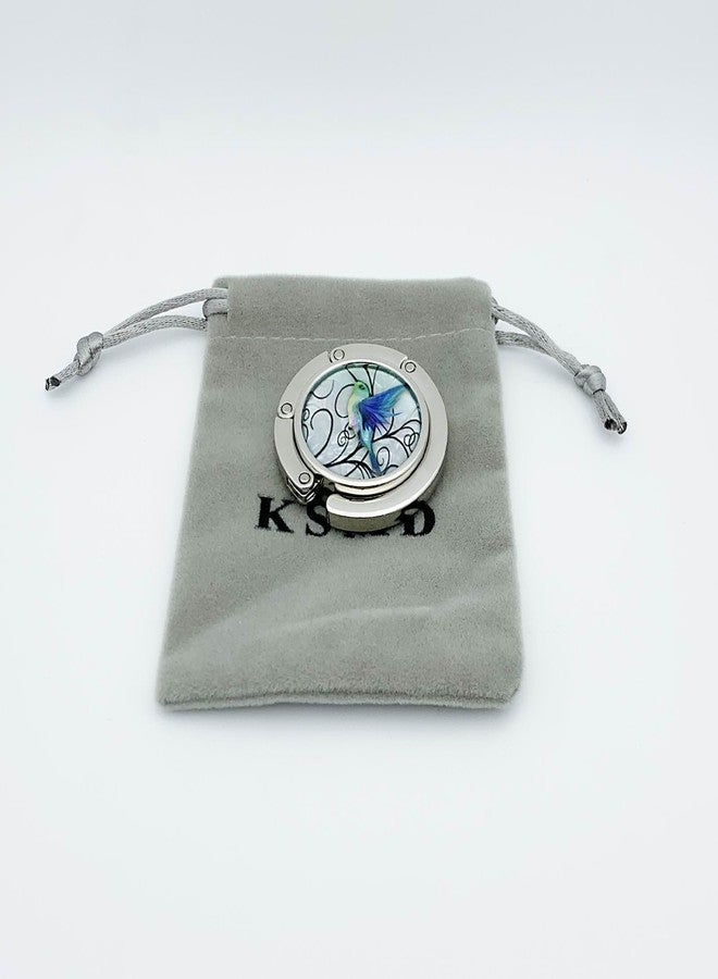 KSMD Compact Round Purse Hooks for Table and Bars,Portable Purse Hanger Organizers Hooks Handbag Holder Pocketbook Holder Bag Storage for Desk Bag (Hummingbird) - Image 3