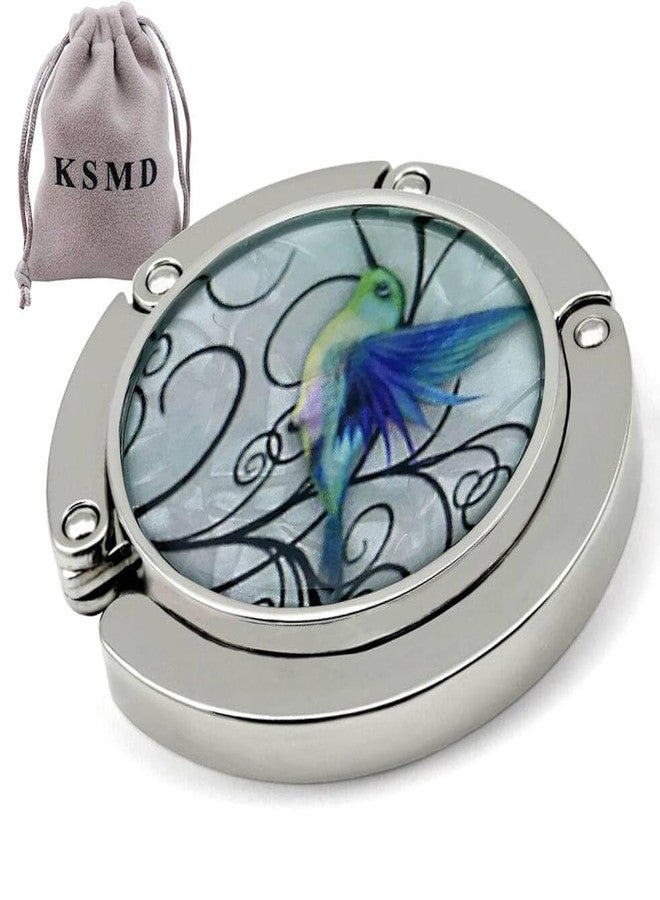 KSMD Compact Round Purse Hooks for Table and Bars,Portable Purse Hanger Organizers Hooks Handbag Holder Pocketbook Holder Bag Storage for Desk Bag (Hummingbird) - Image 1