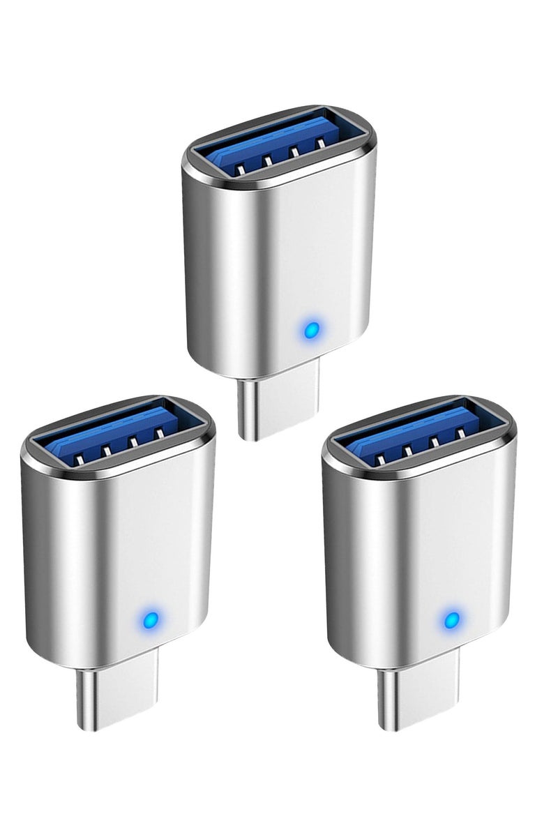 USB C إلى USB - USB C إلى C محول | USB C إلى USB 3.0 محول مع مصباح | USB إلى USB محول متوافق محول مناسب لوحة المفاتيح والفأرة و USB محرك الأقراص والهواتف المحمولة والأجهزة اللوحية والسيارات - Image 1