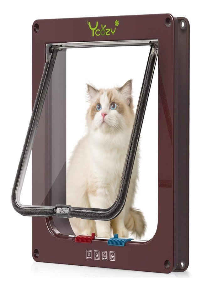 Ycozy XL Cat Doors Outer Size 11" x 9.8" 4-Way Locking Indoor Pet Door for Interior Exterior Door Wall Window, Weatherproof Cat Flap for Kittens & Dogs Easily Install - Image 1