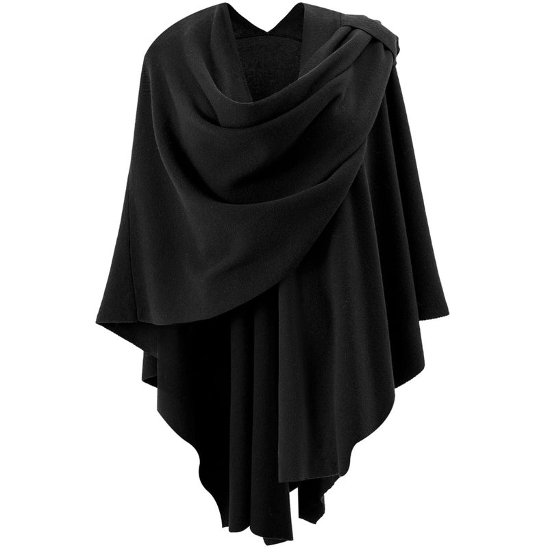 Women's Poncho 105*145CM One Size Fits All - Soft Double Knit Fabric Versatile Shawl for Travel Office Formal Casual Occasions - Image 1