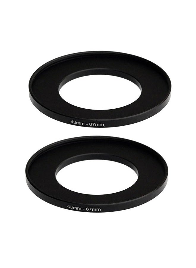 Fotasy (2 Pcs) 43-67MM Step Up Ring Adapter, 43mm to 67mm Filter Ring, 43 mm Male 67 mm Female Stepping Up Ring for DSLR Camera Lens and ND UV CPL Infrared Filters - Image 1