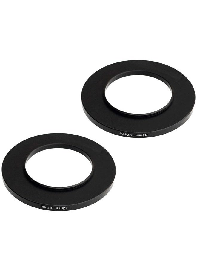 Fotasy (2 Pcs) 43-67MM Step Up Ring Adapter, 43mm to 67mm Filter Ring, 43 mm Male 67 mm Female Stepping Up Ring for DSLR Camera Lens and ND UV CPL Infrared Filters - Image 3