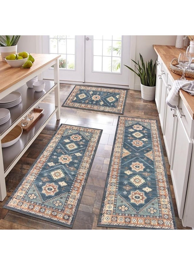 Boho Kitchen Rug 1 Piece with Runner Non Slip Kitchen Rugs and Mats Washable Kitchen Mats for Floor Thick Kitchen Floor Mat Carpet Runner Rugs for Hallway Laundry Holiday Decor - Image 1