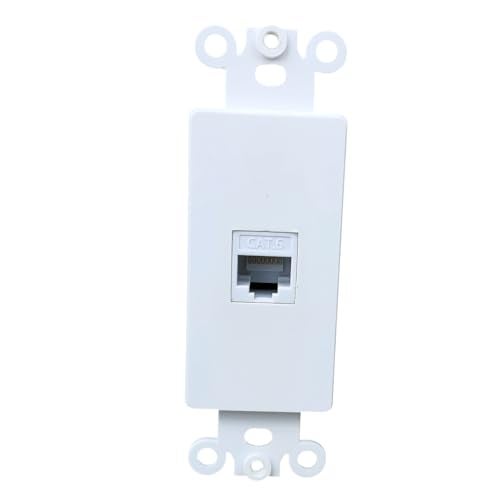 BOPLAT 1 Port CAT6 Ethernet Wall Plate Insert Female to Female - Single CAT 6 RJ45 Keystone Jack Faceplate for Decorator Wallplate - Image 1