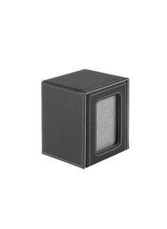 Creative Separation PU Box Vertical Insertion Card Holder Multi-Functional Hard Card Film Window Display Game Card Box-Color:Window Opening-Separating Vertical Insertion Box (black Outside And Gray Inside)