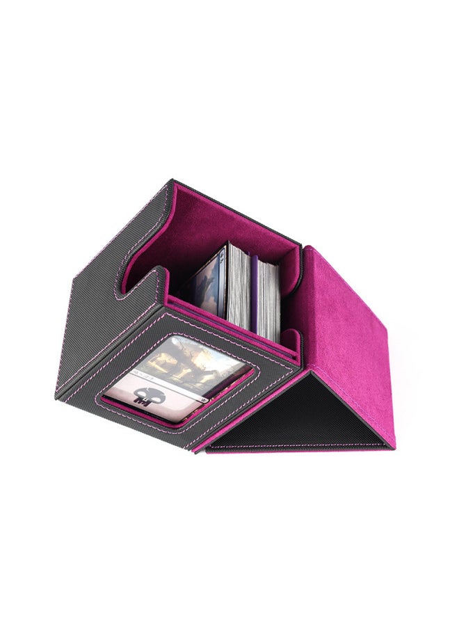 Generic - Creative Separation PU Box Vertical Insertion Card Holder Multi-Functional Hard Card Film Window Display Game Card Box-Color:Window Opening-Separating Vertical Insertion Box (black Outside And Gray Inside) - Image 1
