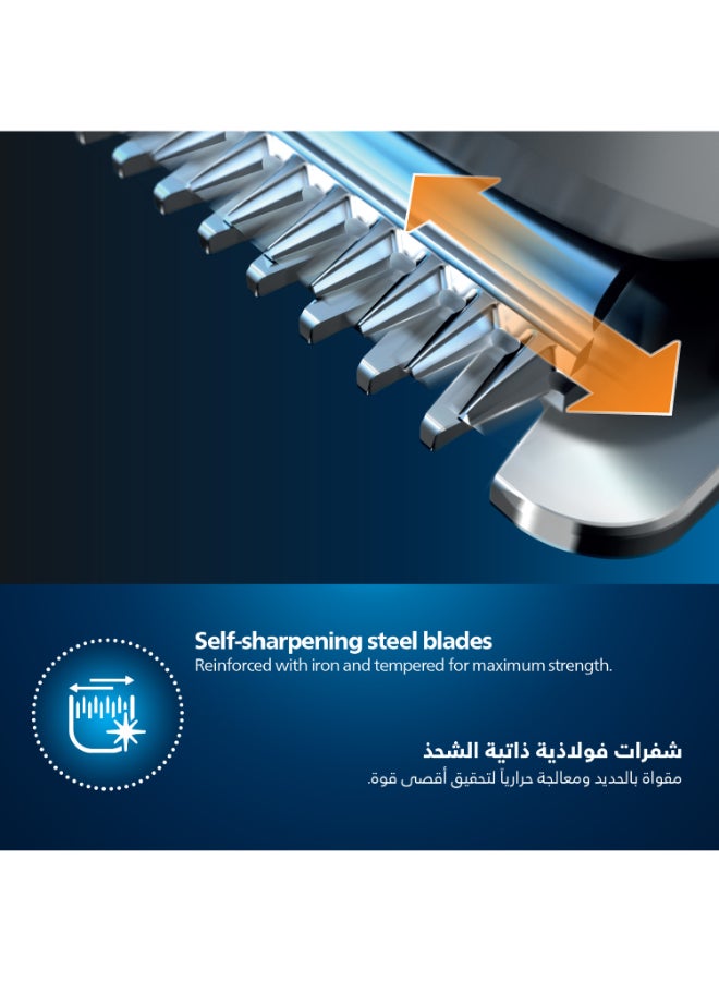 ماكينة التشذيب MG3710/33 من Philips | أداة 6 في 1 لتشذيب اللحية والوجه | شفرات لا تحتاج إلى صيانة، لا حاجة للزيت | 60 دقيقة من الاستخدام اللاسلكي | أداة تشذيب للأنف والأذن، وأمشاط للحية الخفيفة | مع حقيبة تخزين أسود