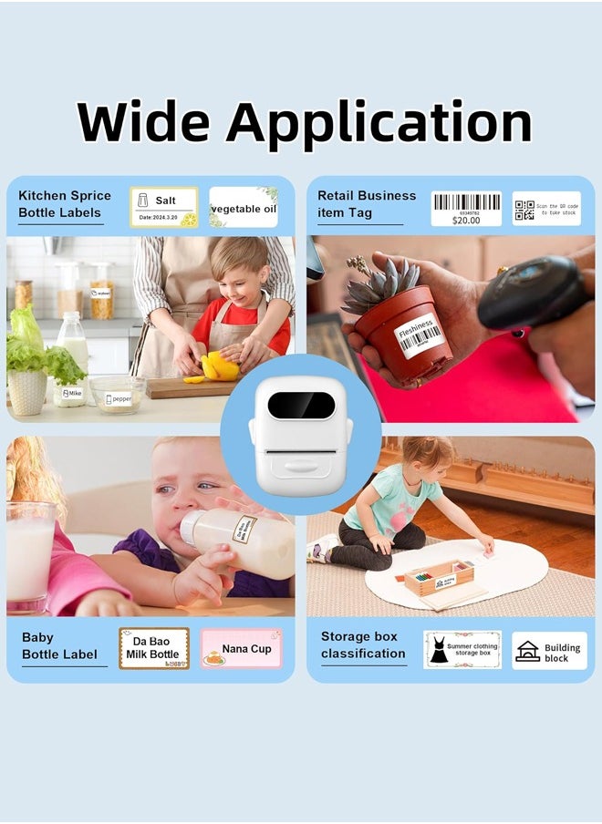 Marklife Label Maker,Label Maker Machine with Tape,P50 Barcode Printer 2 inch BluetoothThermal Label Maker for Small Business Home Address Clothing for Phone/PC,White Printer+1 Tape  - Image 5