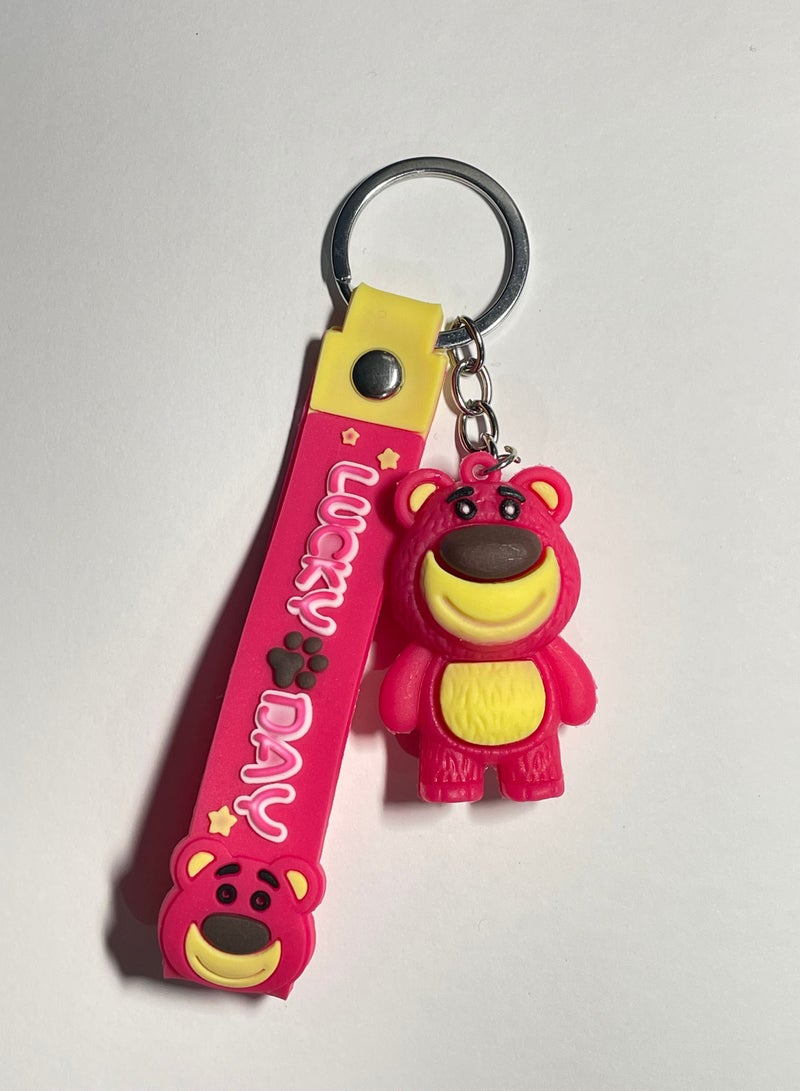 ميدالية مفاتيح كرتونية مميزة اكسسوار أنيق سلسلة مفاتيح بشخصية دب العسل مع شريط يتناسب مع مفاتيح السيارة والمحفظة والحقيبة هدية ابداعية جميلة - Image 2