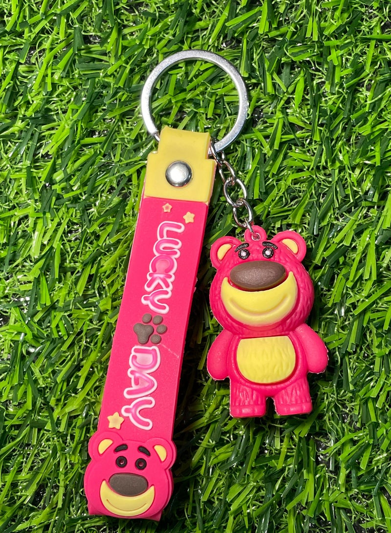 ميدالية مفاتيح كرتونية مميزة اكسسوار أنيق سلسلة مفاتيح بشخصية دب العسل مع شريط يتناسب مع مفاتيح السيارة والمحفظة والحقيبة هدية ابداعية جميلة - Image 3