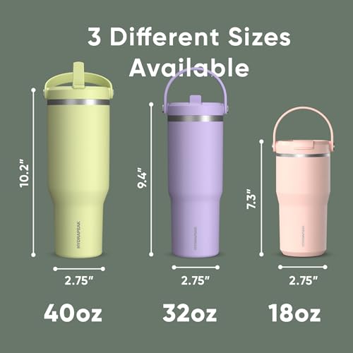 Hydrapeak Nomad 32 oz Tumbler with Handle and Straw Lid, Leakproof, Double Insulated, 32oz Cup, Stainless Steel | Sage Leaf - Image 5