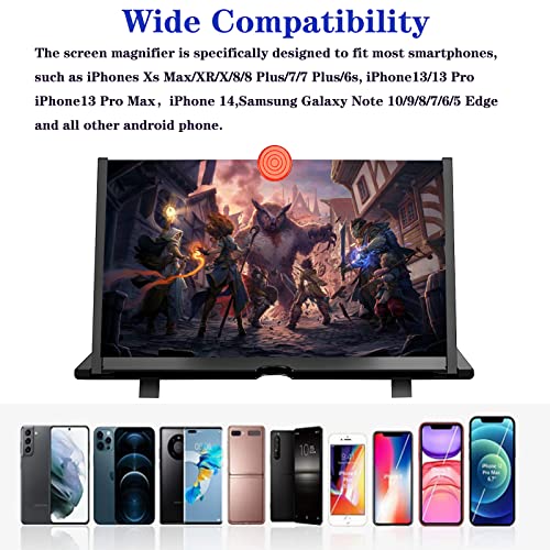 Fopudy 14" Screen Magnifier for Cell Phone, Mobile Phone 3D HD Magnifying Projector Screen Enlarger for Movies, Videos and Gaming, Foldable Phone Stand with Screen Amplifier,Gifts for Mom Dad - Image 3