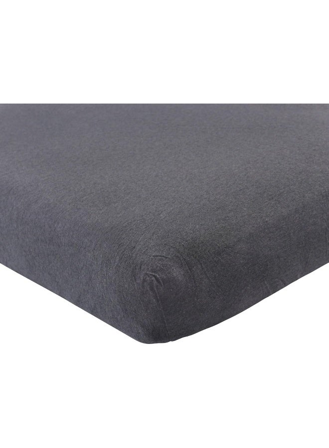 hudson baby Hudson Baby Unisex Baby Cotton Fitted Crib Sheet, Heather Charcoal, One Size 