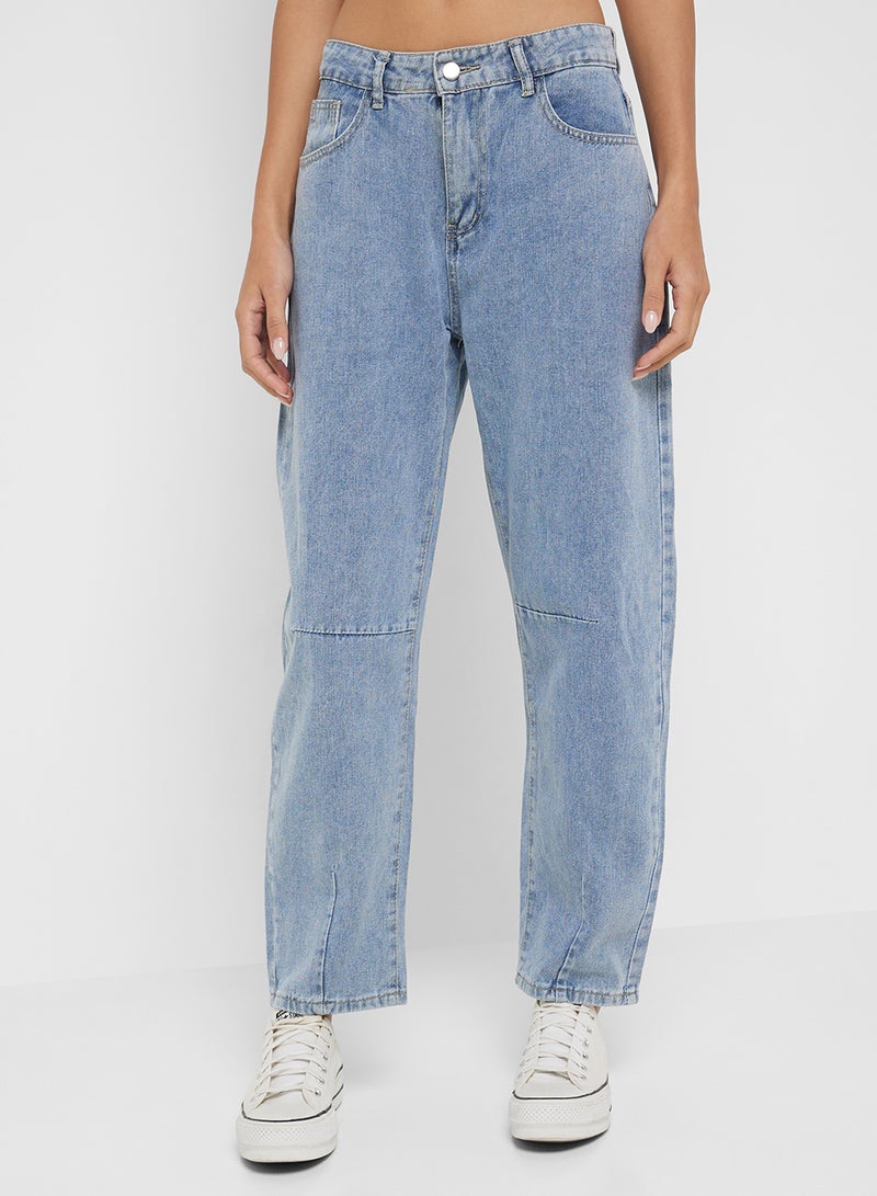 Ginger Mid Rise Straight Fight Bleached Jeans  - Image 2