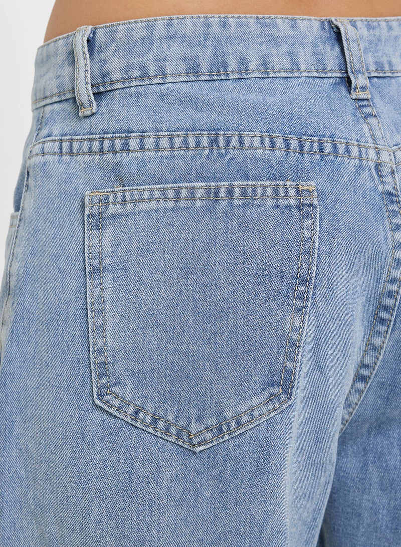 Ginger Mid Rise Straight Fight Bleached Jeans  - Image 5
