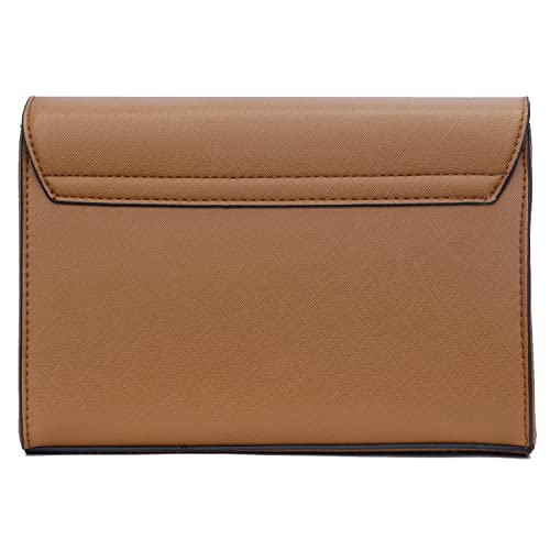 KKXIU Women Elegant Faux Leather Evening Envelope Clutch Purse Foldover Bags for Party Wedding Prom (A-Brown) - Image 5