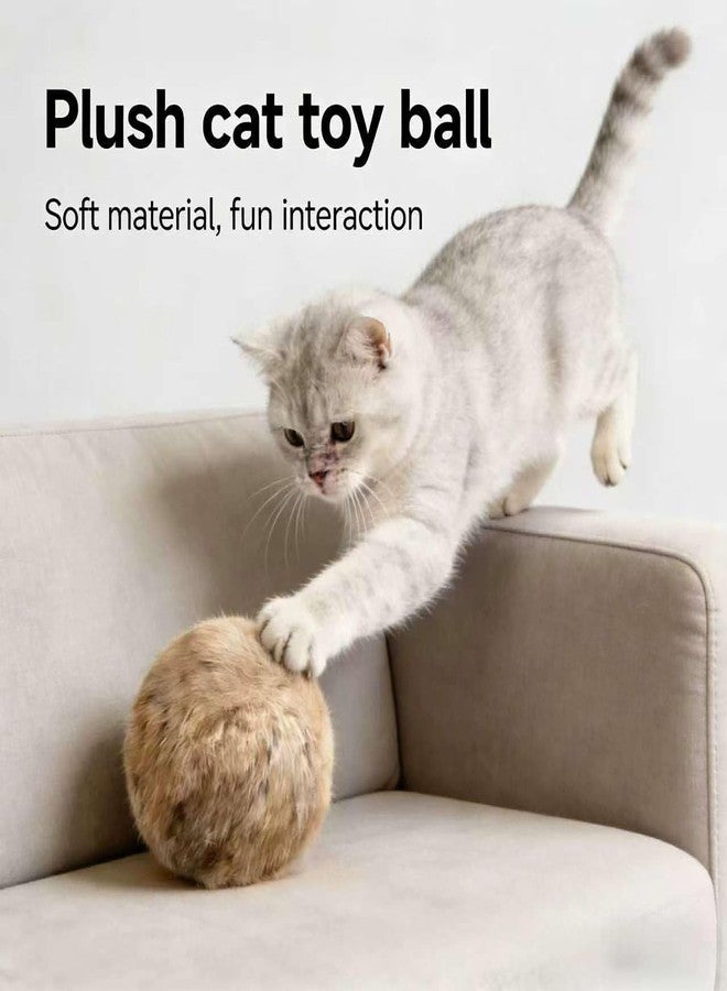 Rabbit Fur Ball Cat Toy, Soft Plush Catnip Cat Toys for Indoor Cats, Durable Kitten Chew Toys for Biting, Natural Fur Cat Toys for All Breeds of Cats(3PCS) - Image 3