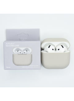 Suitable For Apple Airpods 4 Wireless Bluetooth Headset Silicone Protective Case Anti-fall Storage Bag Liquid Split-Color:Stone-Applicable Models:Airpods 4