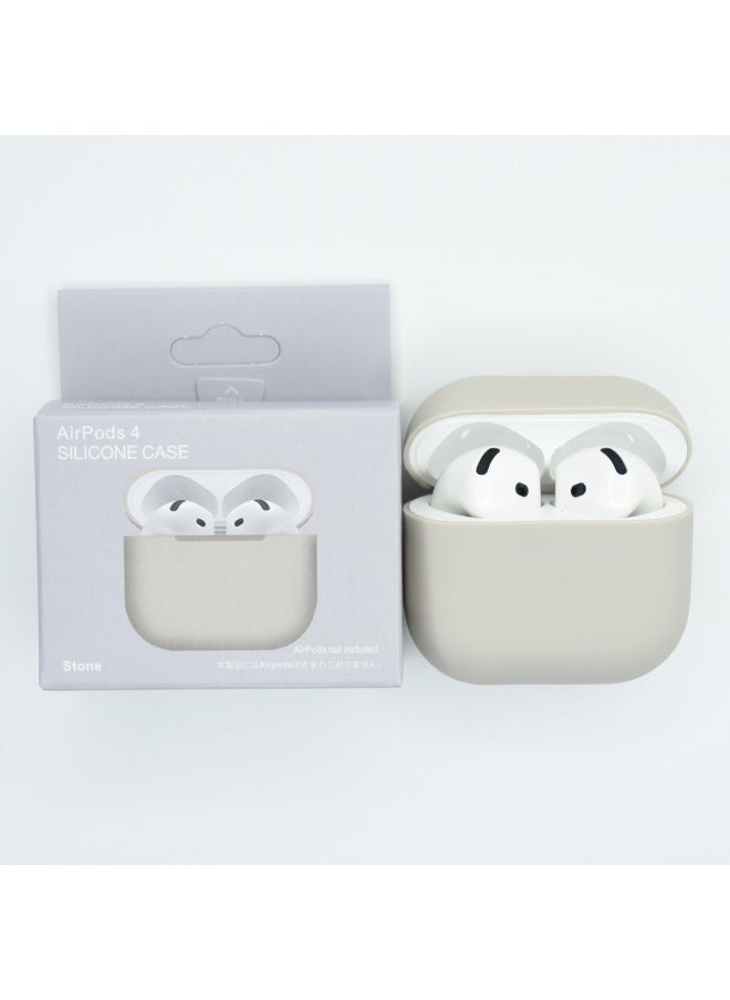Generic - Suitable For Apple Airpods 4 Wireless Bluetooth Headset Silicone Protective Case Anti-fall Storage Bag Liquid Split-Color:Stone-Applicable Models:Airpods 4 - Image 1