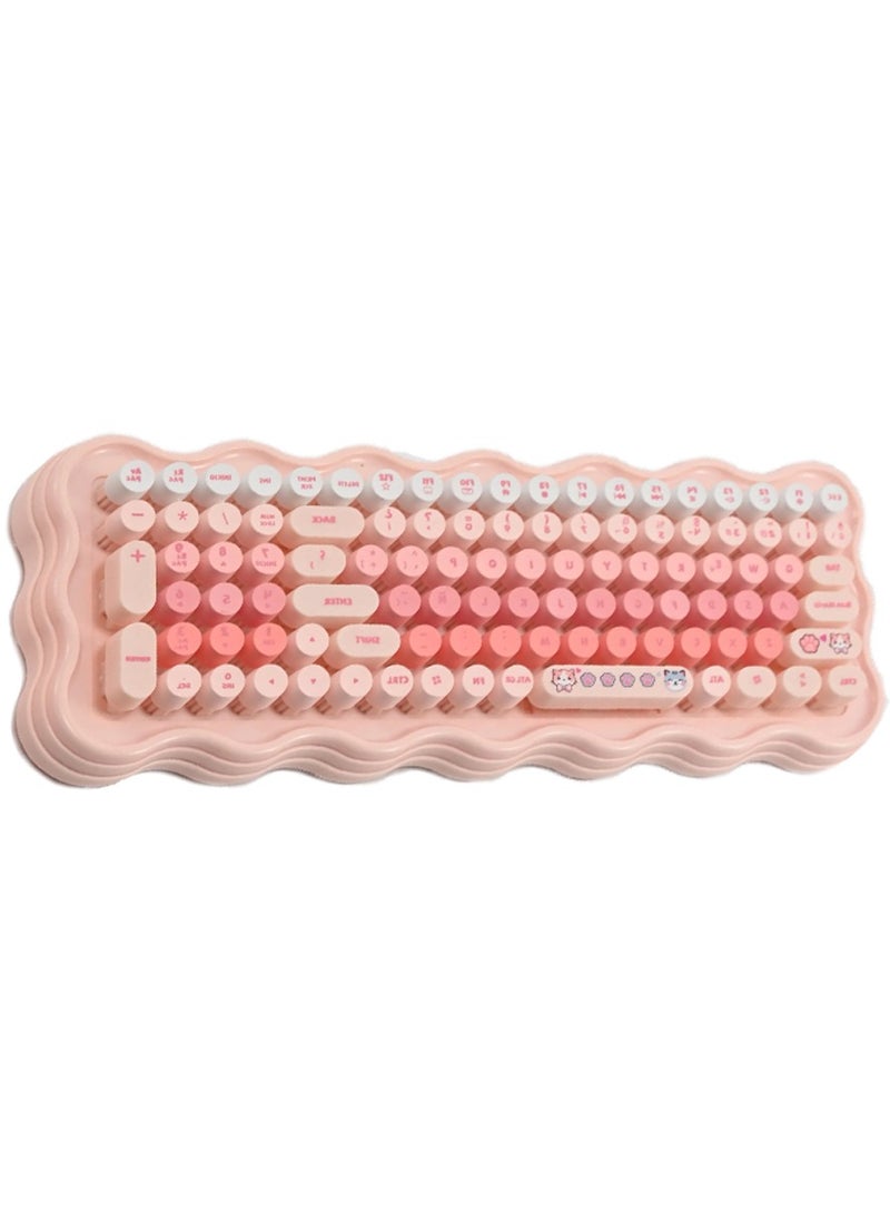 Generic Mechanical Wireless Keyboard and Mouse Combo – 98 Round Keys 2.4GHz Wireless Connection | Compatible with Windows, Mac, Android | Ergonomic Design for Gaming & Office | Fashionable Retro Look | Mechanical Capacitive Keys | USB Interface | Comfortable & Precise Typing Experience  - Image 3