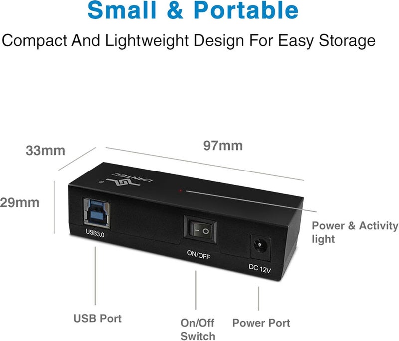 Vantec CB-ST00U3 NexStar USB 3.0 to SATA 6Gbps Optical/Storage Adapter, Black - Image 5