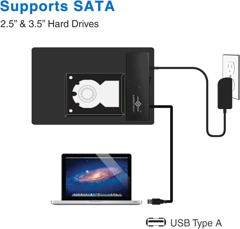Vantec CB-ST00U3 NexStar USB 3.0 to SATA 6Gbps Optical/Storage Adapter, Black - Image 2