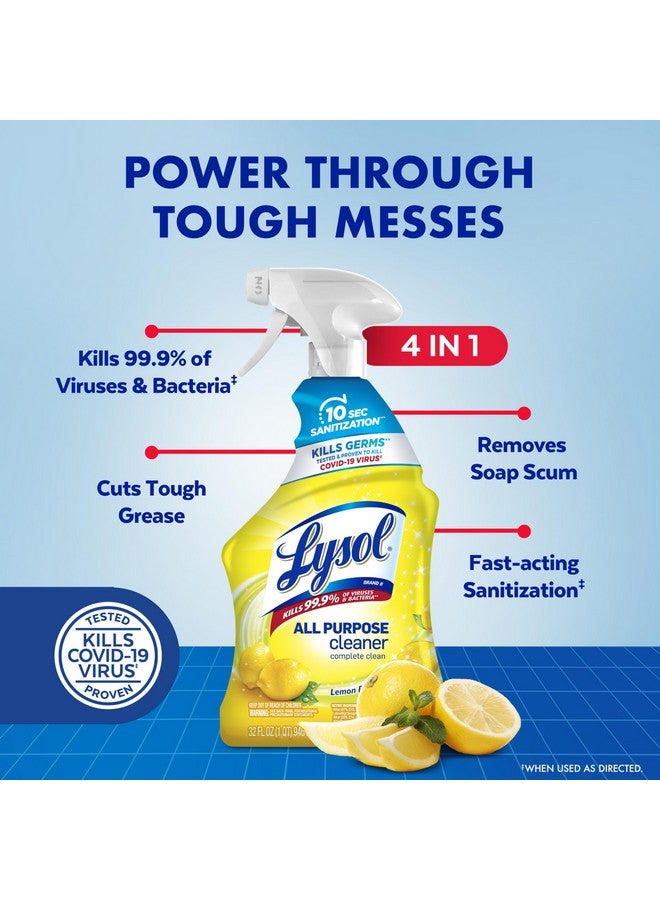 Lysol All Purpose Cleaner Spray, Multi-Purpose Disinfecting Spray, Kitchen & Bathroom Cleaner, Lemon Breeze Scent, 32 Fl Oz