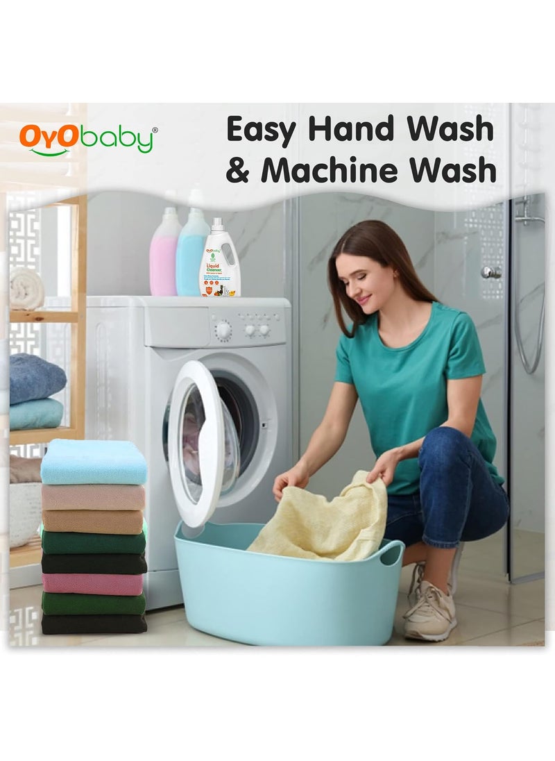 OYO BABY - OYO BABY Extra Absorbent Waterproof Baby Dry Sheet Large Size (140x100cm) – Pack of 2 – Quick Dry Sheet for Bed Protector, Soft & Breathable Dark Blue + Maroon - Image 1