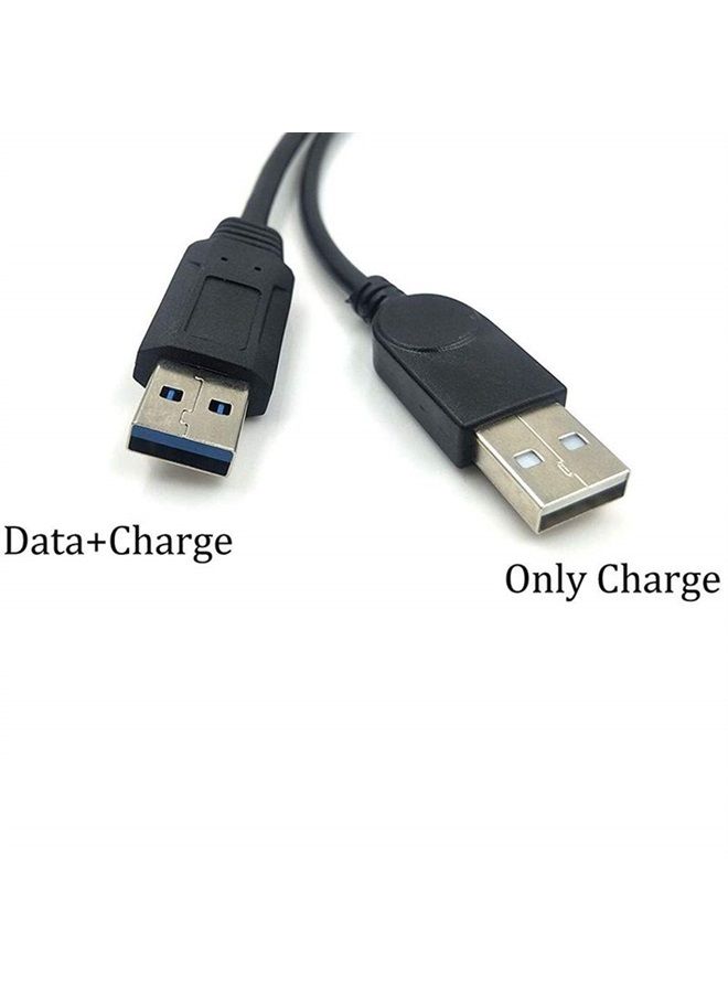 ANRANK محول كابل Y أسود USB 3.0 أنثوي إلى مزدوج USB ذكر مع طاقة إضافية لتمديد البيانات - Image 4