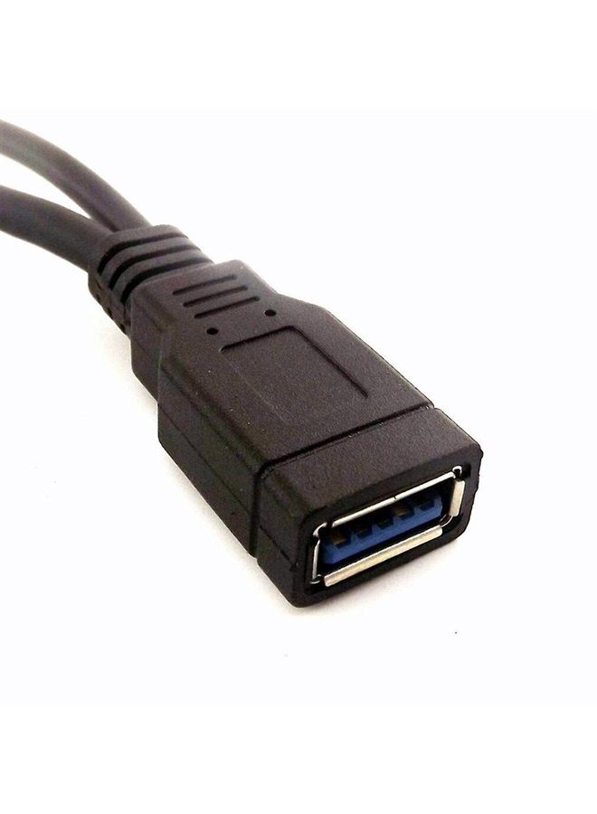 ANRANK محول كابل Y أسود USB 3.0 أنثوي إلى مزدوج USB ذكر مع طاقة إضافية لتمديد البيانات - Image 5