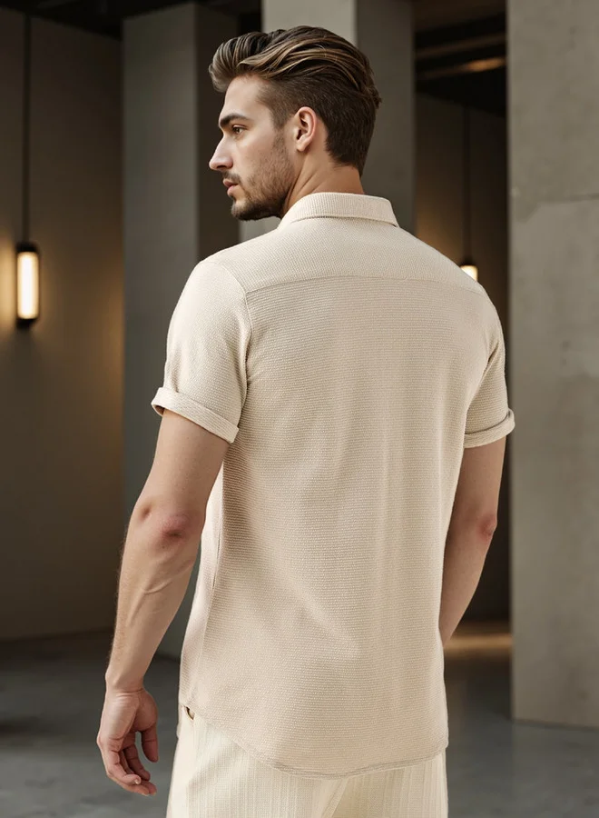Iconic Iconic Textured Slim Fit Shirt