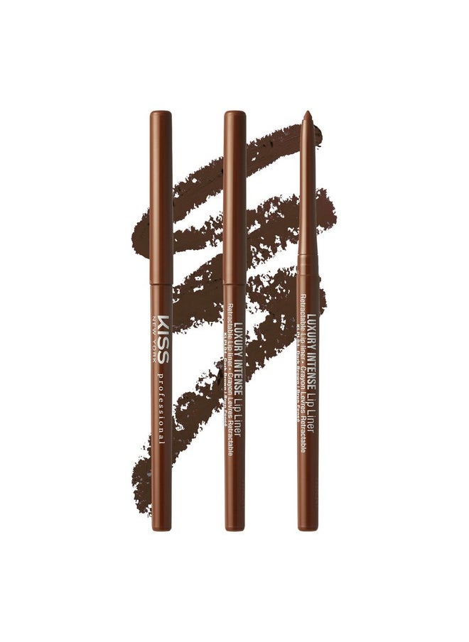 kiss new york Luxury Intense Lip Liner Long Lasting Creamy Retractable Easy To Use Lip Liner 3Pcs (Dark Brown)  - Image 2