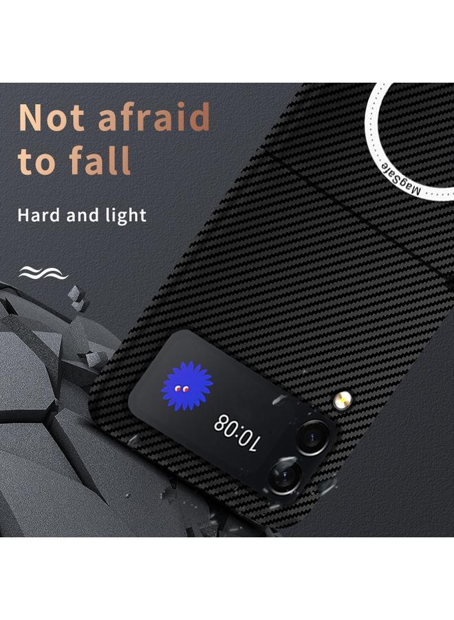 S-TOP Case For Samsung Galaxy Z Flip3 5G Carbon Fiber Texture MagSafe Magnetic Phone Case - Image 5