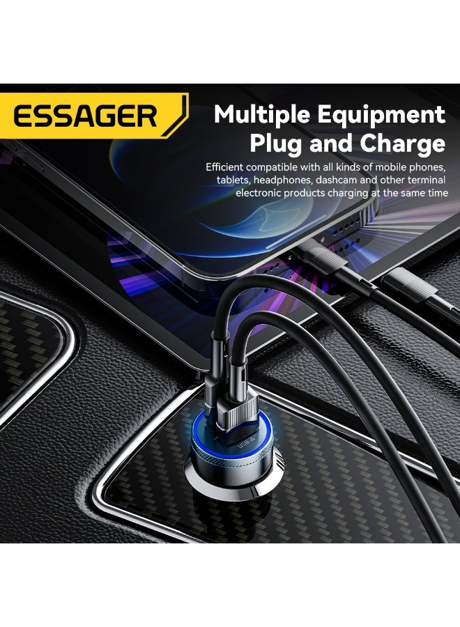 ESSAGER 54W Dual Port Car Charger, Fast Car Charger Adapter, Mini Cigarette Lighter Charger for iPhone, Samsung, Huawei and More, with LED Indicator - Image 4