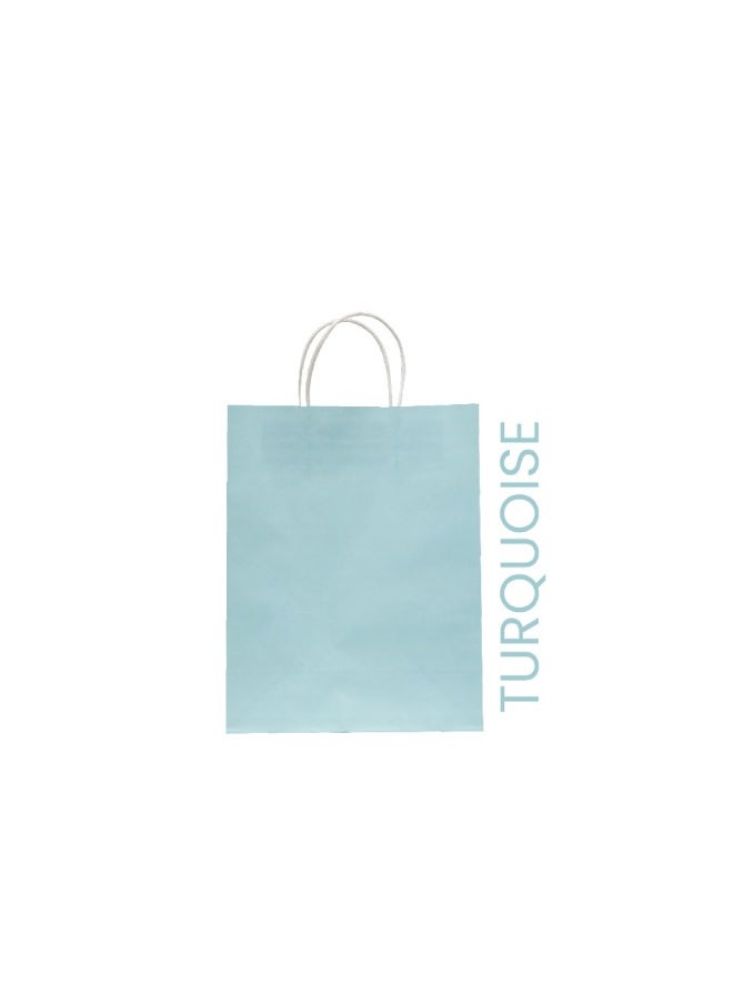 SNH Packing - Paper Bag Turquoise 28X12X33cm Twisted Handle Paper Party Bags Hen Party Bags Kraft Paper Bag Bride Birthday Gift Bag Wedding Celebrations Bags for Party Favour 10 Pieces - Image 1