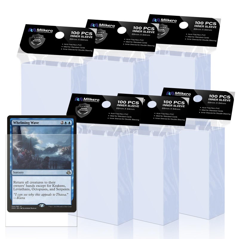 Mlikero 600 Pack Card Sleeves Perfect Fit Inner Sleeves Ideal for DoubleSleeving Trading Card Sleeve Compatible with MTG TCG Gaming Cards - Image 2