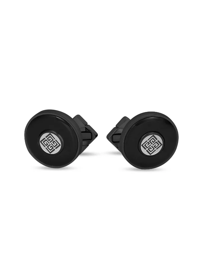 Guy Laroche Boris Black Cufflinks with Onyx Cabochon