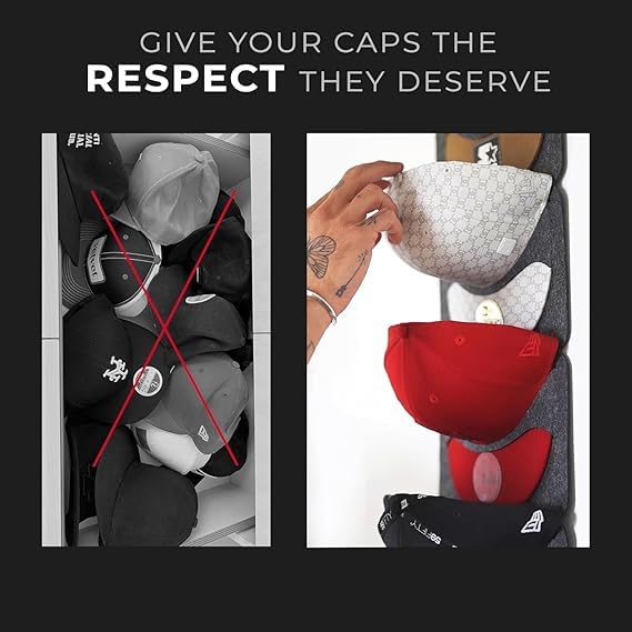 SHOPECOM 1 Layer 7 Pocket Hat Rack for Wall to Store and Display Your Stylish Hat Collection Wall Hanging Cap Display Holder Stylish All Type of Cap Holder Collector Protector for Cap Pack of 1 - Image 3