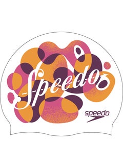 speedo Junior Printed Silicone Swimming Cap Multicolour  - Image 1