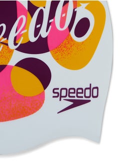 speedo Junior Printed Silicone Swimming Cap Multicolour  - Image 3